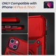 thumbnail image 7 of for iPhone 14 Plus Case with Screen Protector - Slide Camera Cover Phone Case with Ring Stand, Heavy Duty Military Grade Shockproof Rugged Bumper for iPhone 14 Plus Accessories Red, 7 of 7