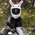 thumbnail image 2 of Funda para casco de moto Omoojee, divertida decoración, diseño de conejo blanco, 2 of 7