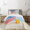 thumbnail image 3 of Ambesonne Yellow and Blue Quilted Bedspread Set 2 Pcs, Windy Shore, Twin Size, Multicolor, 3 of 6