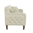 thumbnail image 3 of Teddy Velvet Sofas and Couches 78 Inches Long, Mid Century Modern Couch Tufted Back Sofa with 2 Throw Pillows, Armrest and Wooden Legs for Living Room, Apartment, Bedroom (Beige), 3 of 7