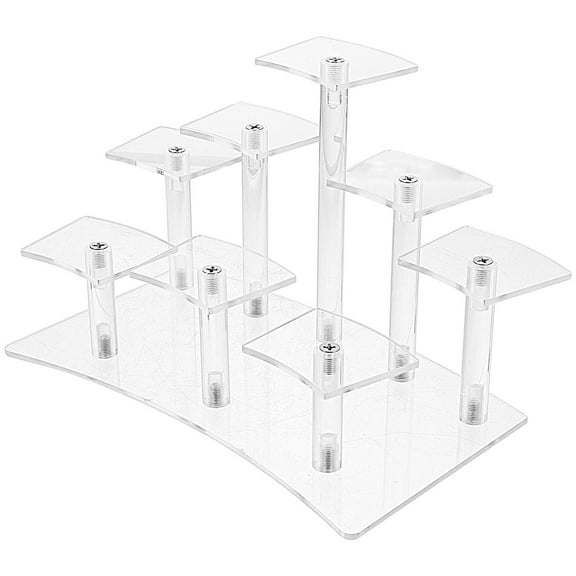 NIYANGLE 1Pcs Clear Display Stand Acrylic 8-Step Staircase for Toy Models and Figurines