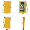 thumbnail image 2 of Cartera para mujer con bloqueo RFID, de piel sintética con pantalla táctil, plegable, con tarjetero y bolsillo con cremallera., 2 of 5