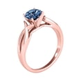 thumbnail image 3 of Mauli Jewels Engagement Rings for Women 1.00 Carat Blue Diamond Solitaire Engagement ring 4 prong 14K Solid Rose Gold, 3 of 7