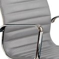 thumbnail image 3 of Elle 20 Inch High Back Swivel Office Chair, Rolling Wheels, Light Gray, Saltoro Sherpi, 3 of 9