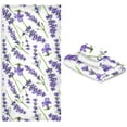 thumbnail image 7 of Watercolor Lavender Towel 3 Piece Set Purple Flower Bath Towels Set for Bathroom Highly Absorbent Cotton, 1 Bath Towel+ 1 Hand Towel+ 1 Washcloth, Pack of 3 Softness Towels for Decoration, 7 of 7