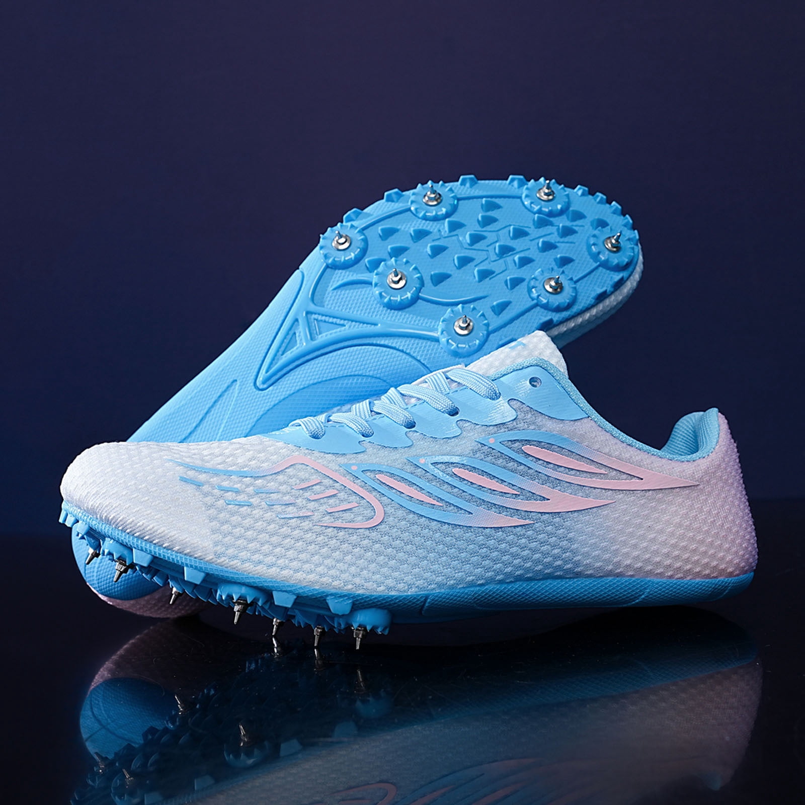 Win s Way Men's Track and Field Sprint Shoes, 8-Nails Professional Athletic Running Sneakers