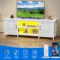 thumbnail image 5 of Uforic Farmhouse TV Stand with LED & Charging, Storage Cabinet and Shelves for TVs up to 70", White, 5 of 9