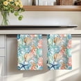 thumbnail image 7 of Coastal Kitchen Towels Set of 2, Nautical Summer Beach Coral Starfish Shell Absorbent Dish Towels for Kitchen, Microfiber Hand Towel, Quick Drying Tea Towel for Cleaning Decorative Dishcloths, 7 of 7