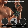 thumbnail image 4 of Nordic Lifting 18in Wrist Wraps and 24in Lifting Straps Set for Weightlifting, Powerlifting, Gym Support, CGreen, 4 of 9