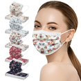 thumbnail image 2 of Dsscvnef 50PCS Adults Beautiful Elegant Flower Prints Breathable 3 -Layer Disposable Mask, 2 of 9