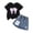 0-Black&361, variant on Tiijoy Girls Short Sleeve Outfits Casual Flower Bow Graphic Tee Shorts Set, Sizes 2-3