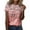 Pink, variant on HBFAGFB T-Shirts for Women Crew Neck Gradient Print Short Sleeves Casual Summer Clothes Pink Size L