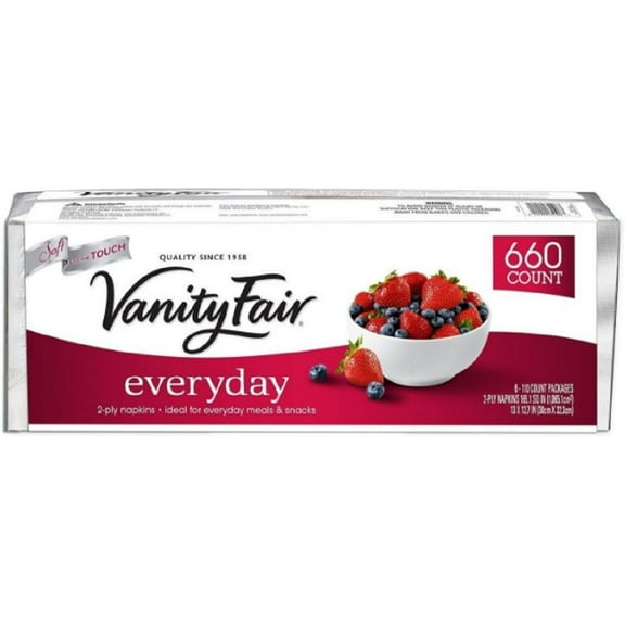 Vanity Fair Everyday Napkins, Disposable White Paper Napkins, 660 Count