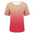 thumbnail image 3 of Baberdicy Basic Button-Down T-Shirt - Women's Solid Color Casual Short Sleeve Top, Comfortable Crew Neck Everyday Essential Tee (Pink | XXL), 3 of 7
