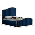 thumbnail image 4 of Meridian Furniture Jolie Contemporary Metal Platform Bed, Queen, Blue/Gold, 4 of 5