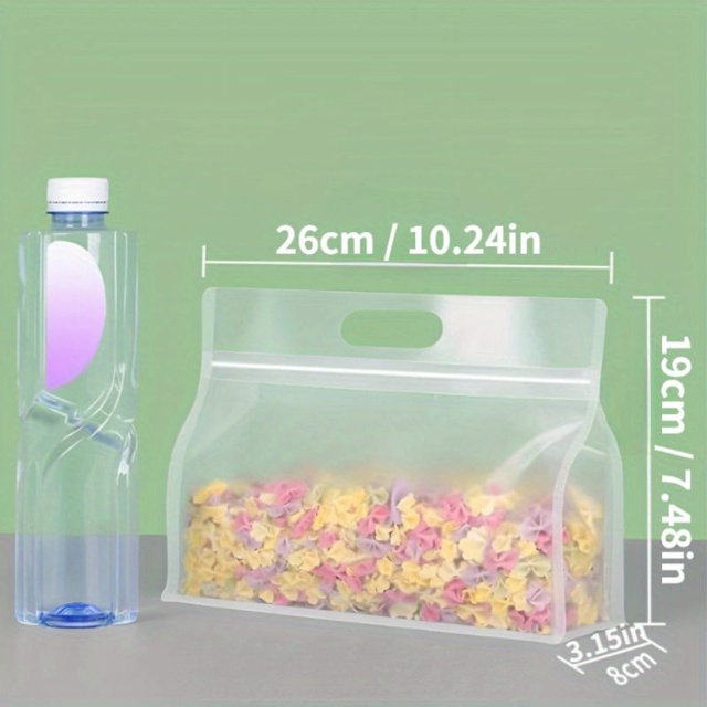 10pcs Reusable Silicone Leakproof Food Storage Bags - Perfect For Nut, Grain, Vegetable, Fruit & Snack Storage - Kitchen & Travel Organizer!