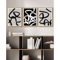 thumbnail image 4 of SHENIFY Black and White Lines Abstract Wall Art Ink Wash Minimalist Canvas Painting Artwork 11x14in3pcs Natural Framed, 4 of 5