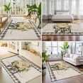 Area Rug 4x6ft, Hello Spring White Rose Bouquets Washable Rugs for ...
