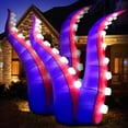 thumbnail image 2 of DeeKom [set of 2] Halloween Inflatable Decorations Outdoor 6' Octopus Tentacles Blow up Decor with 36 LED Lights Lawn Yard Garden for Party Celebration Festival, 2 of 6