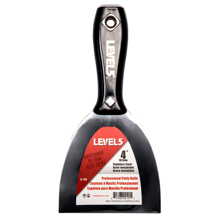 Level5 4 in. Stainless Steel Putty Knife with Plastic Handle