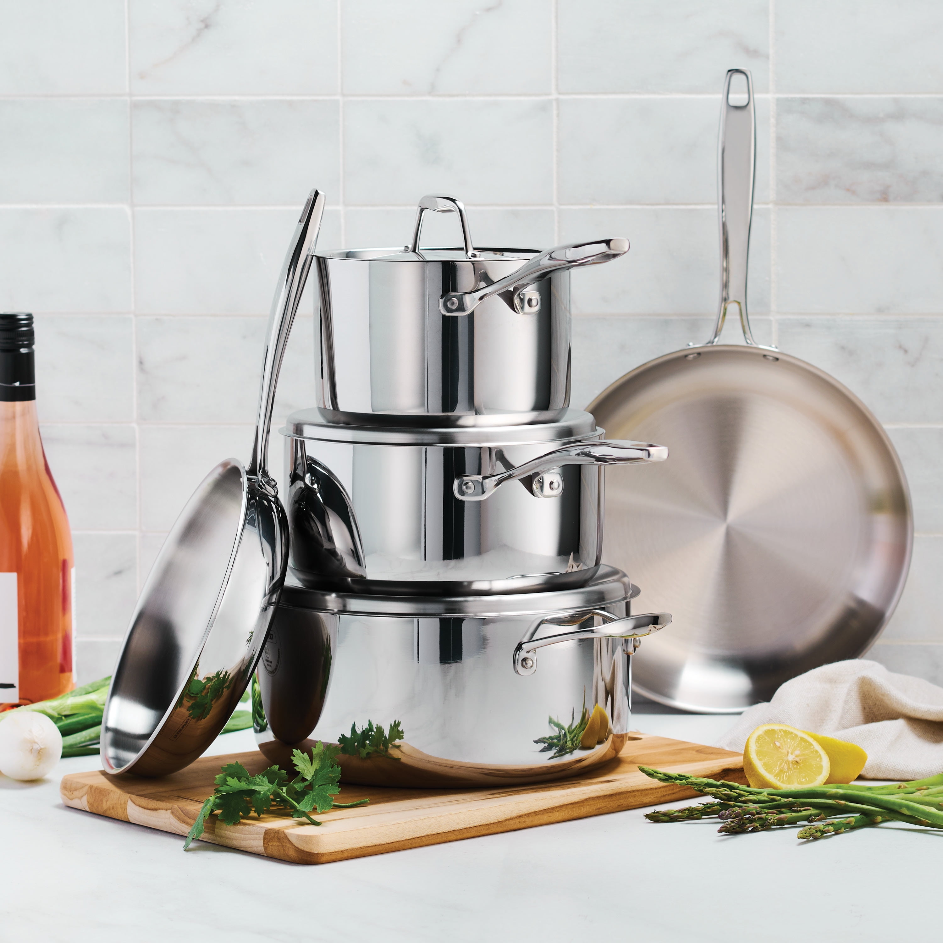 Tramontina Signature 8-Piece Tri-Ply Clad Stainless Steel Cookware