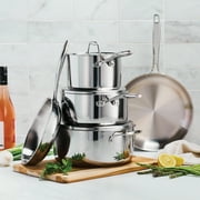 Tramontina Signature Tri-Ply Clad Stainless Steel 8-Piece Cookware Set with Lids, Dutch Oven, Pots & Pans Kitchen Set, Induction-Ready, Oven-Safe, Dishwasher-Safe