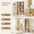 thumbnail image 4 of Barara King 5 Tiers 4-Cube Narrow Bookshelf Slim Storage Organizer with 4 Anti-Tipping Kits for Home Office Study Small Space, Natural, 4 of 5