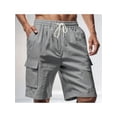 thumbnail image 3 of Cargo Shorts for Men Trendy Drawstring Elastic Waist Casual Shorts with Multi Pockets Workout Sport Outdoor Grey M, 3 of 7