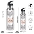 thumbnail image 2 of Yayeee 20oz Insulated Water Bottle Double Wall Stainless Steel with Flip Straw Lid, Gray Cat Pattern, 2 of 7