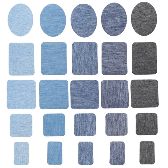 Toyvian 25pcs Embroidery Applique Patch Set for Clothing Repair, Denim Fabric Patches for Sewing and Crafting