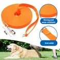 thumbnail image 3 of Long Dog Leash with Recall Clickers for Small, Medium and Large Dogs or Cats Training, Walking, Camping (50 Feet, Orange), 3 of 7