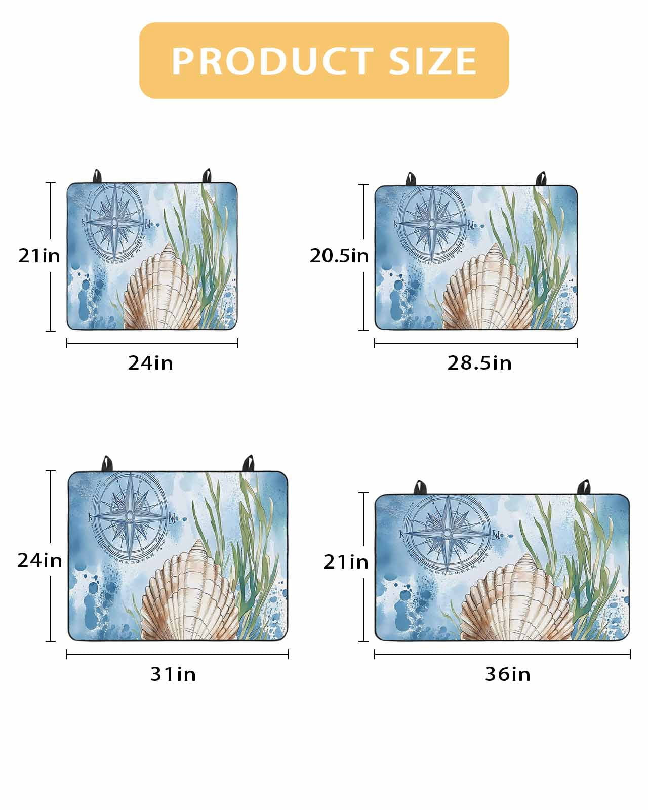 nqOlkjepod Large Induction Cooktop Protector Mat 31"x24", Coastal Nautical Stove Top Covers for Electric Stove, Summer Ocean Shell Seaweed Decorative Stove Burner Cover Mats, Glass Top Stove Cover