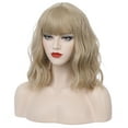 thumbnail image 7 of RightOn Blonde Wig for Women Short Curly Wavy Blonde Wig with Bangs Ash Blonde Wig Synthetic Hair Party Wigs with Wig Cap, 7 of 7