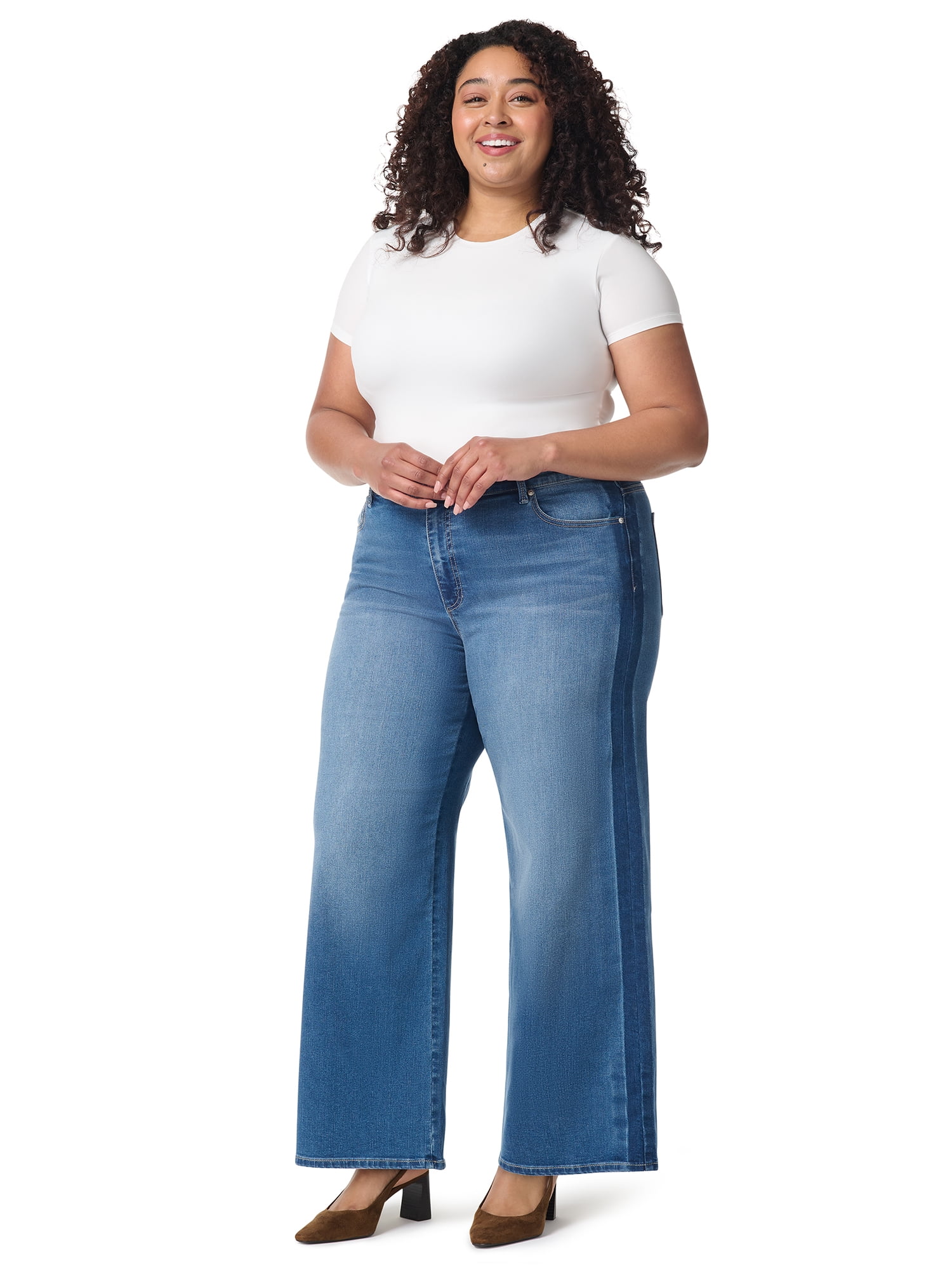 Gloria Vanderbilt Swan Series Women's Plus Wide Leg Jean, Sizes 16W-24W