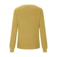 thumbnail image 5 of Juslio Womens Sweaters Pullovers Tops for Women Solid V Neck Long Sleeve Knit Yellow, 5 of 6