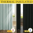 thumbnail image 3 of NICETOWN Linen 100% Blackout Curtains, Full Room Darkening Thermal Insulated Soundproof Grommet Drapes for Bedroom, 52"x95", Seafoam Green, 2 Panels, 3 of 8