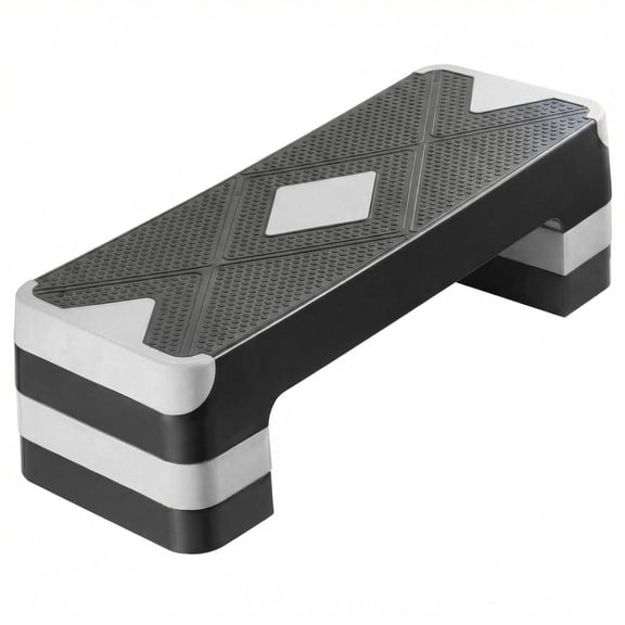Exercise Step Platform, 27-Inch Adjustable Aerobic Stepper with 3 Height Levels, Non-Slip Workout Bench with Risers for Home Gym, HIIT, Cardio, Step Aerobics and Rehabilitation