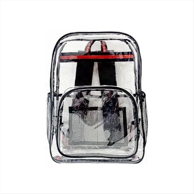 Mochila Multifuncional Portátil de Dos Piezas, Unisex, Impermeable, Transparente, Color Negro, Rojo y Negro.