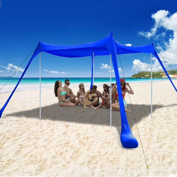 Carpa de playa COMMOUDS, protección contra el viento, 3 x 3 m, UPF50+
