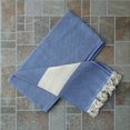 thumbnail image 2 of Dandelion Diamond Pattern Naturally-Dyed Cotton Turkish Towel Peshtemal, 71x39-Inches, Jean Blue, 2 of 2