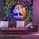 thumbnail image 4 of Tapiz de árbol de la vida púrpura para colgar en la pared, tapiz de pared psicodélico UV negro luz Mandala decoración de pared tela de pared TUNC Sencillez, 4 of 5