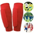 thumbnail image 3 of Yucurem Shin Guards Soccer Shin Pads Shin With Honeycomb Pads Lightweight Guards For Adults (Red S), 3 of 9