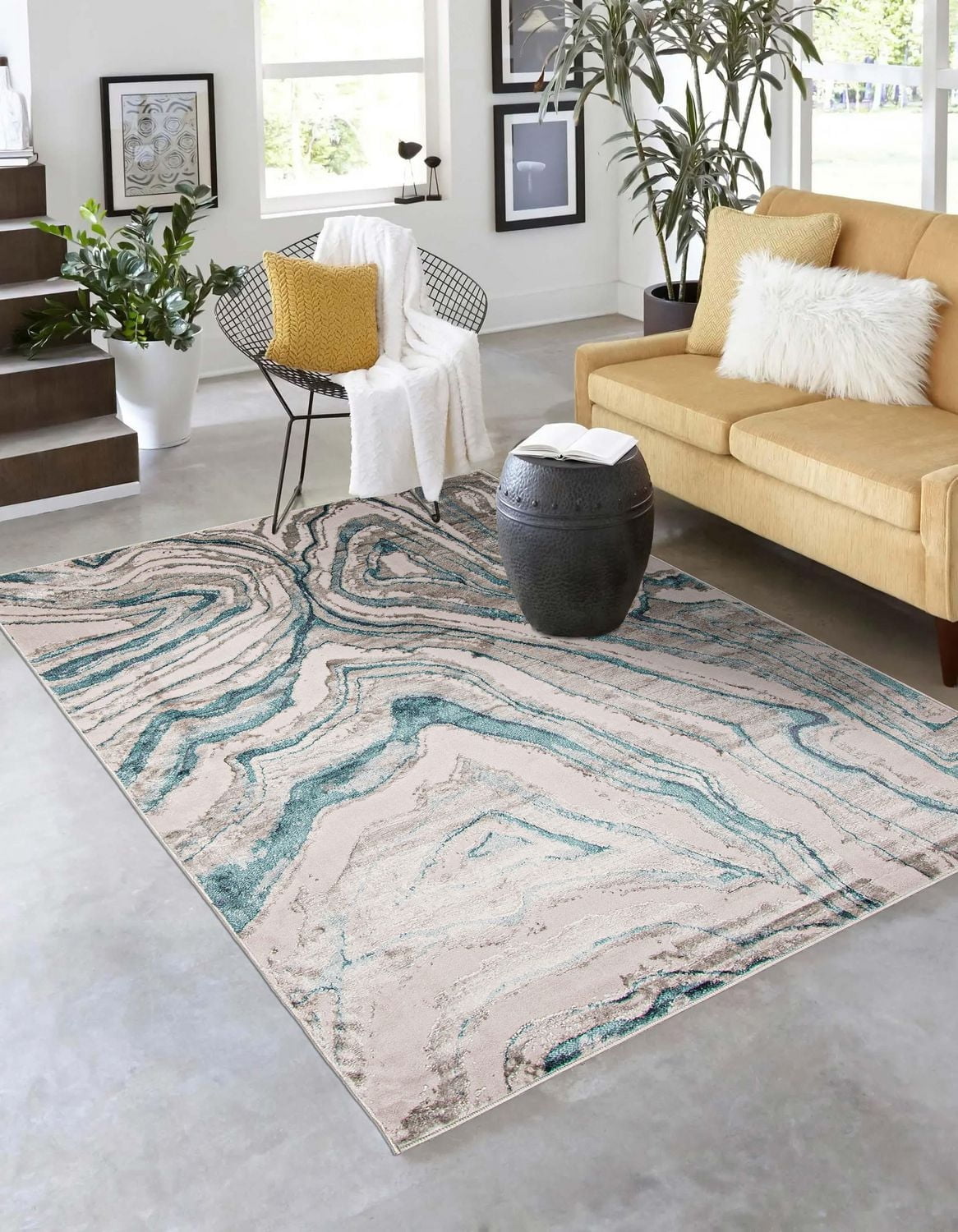 ECARPET Zhara Contemporary/Modern Area Rug for living room, bedroom, dining room, entrance, hallway and more.