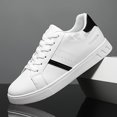 thumbnail image 2 of Men's Low-Top Skate Sneakers - Upper & PVC Sole Suitable for Campus, Travel, Gym - Minimalist Round Toe Lace-Up Shoes, Cushioned Comfortable Sole for Skateboarding,, Casual Attire - All- Versatile, 2 of 6