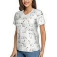 thumbnail image 2 of Vsdgher Rabbit Eating Women Shirts V Neck Short Sleeve Tops T-Shirt Basic Tees, S to 3XLMedium, 2 of 5
