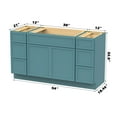 thumbnail image 6 of Vanity Art 54" Freestanding Bathroom Vanity Cabinet without Top in Sea Green, 6 of 6