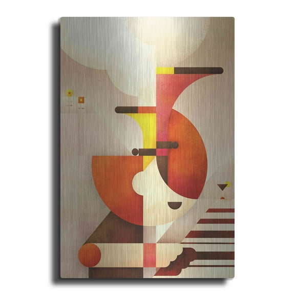Luxe Metal Art 'Jazzman' by Antony Squizzato, Metal Wall Art, 24"x36"