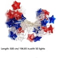 thumbnail image 3 of Linnome Independence Day Light String Five-pointed Star Colored Flashing Light for Decor 196.85in Multicolor#03, 3 of 9