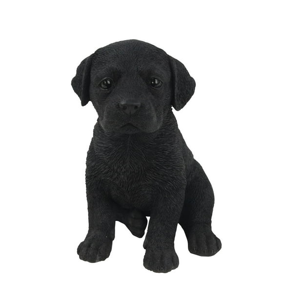 Décor de Jardin Statue d'Animal Noir Labrador Puppy