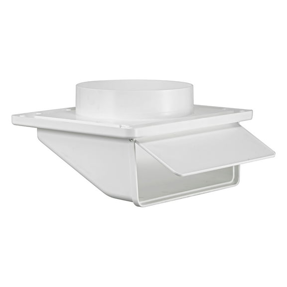 Lambro 6-In. Plastic Exhaust Soffit Bath Fan Vent with Damper, 146W, White, 146W